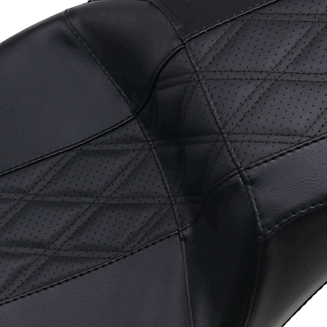 Le pera Outcast GT-2 Seat - 2-Up - w/o Backrest - Black Double Diamond - Perforated - FL '08-'23 Harley Davidson