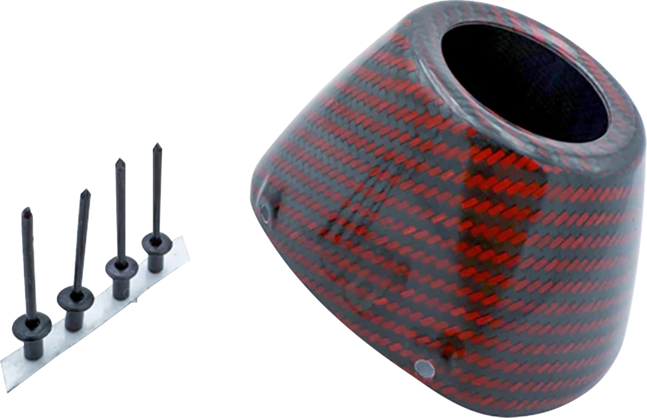Fmf End Cap Replacement Kit - Carbon - RCT External - Red