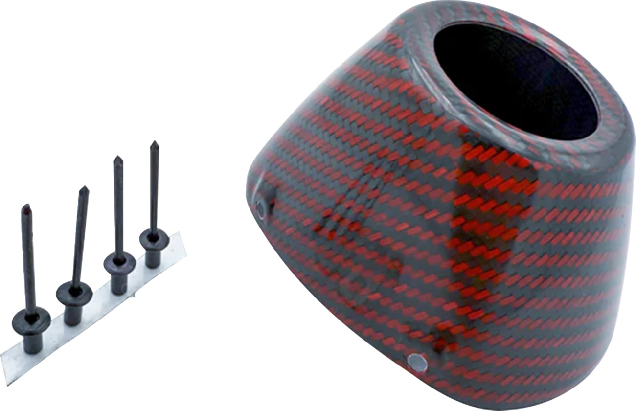 Fmf End Cap Replacement Kit - Carbon - RCT External - Red