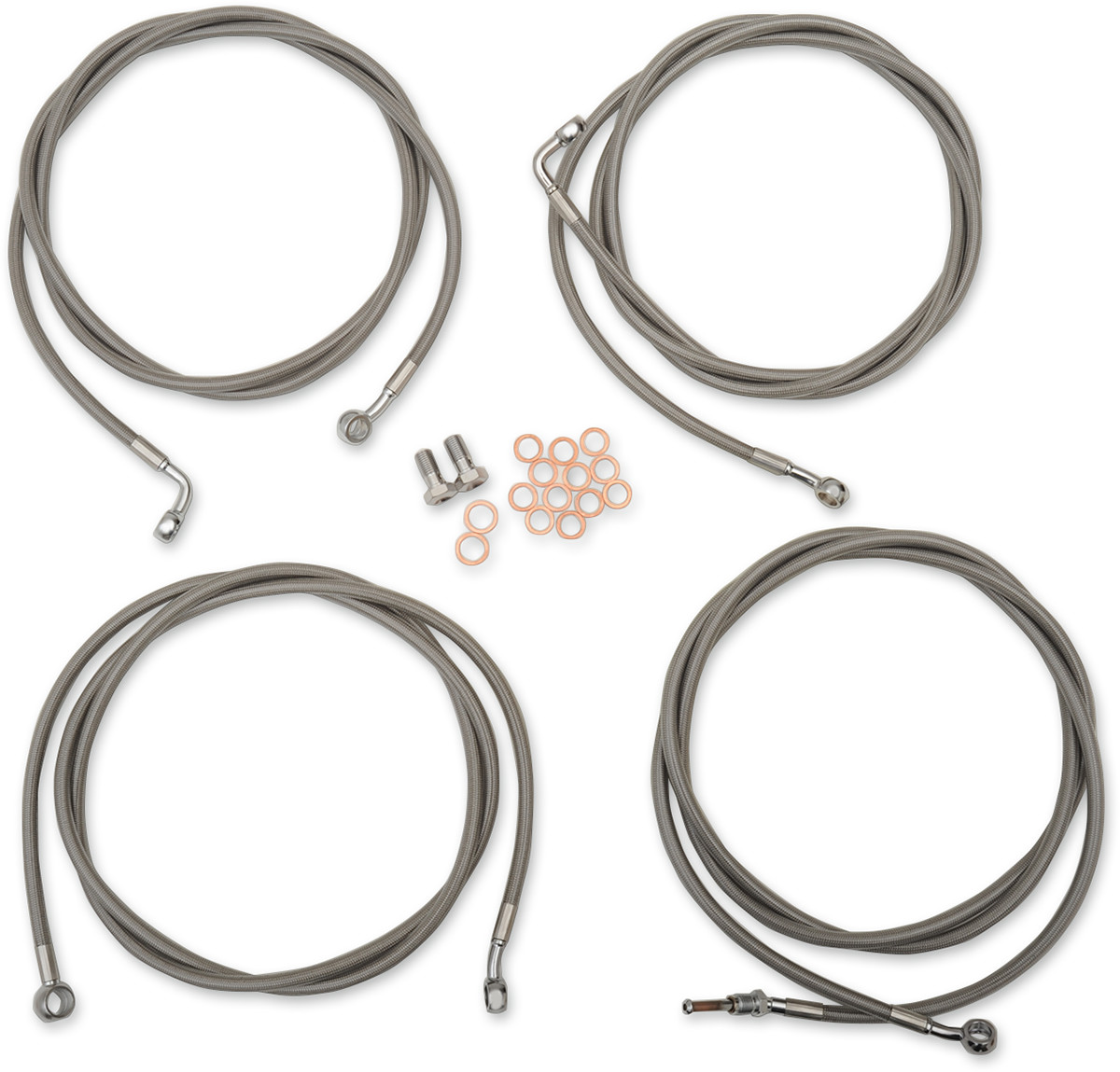 LA CHOPPERS Standard Stainless Braided Handlebar Cable/Brake Line Kit