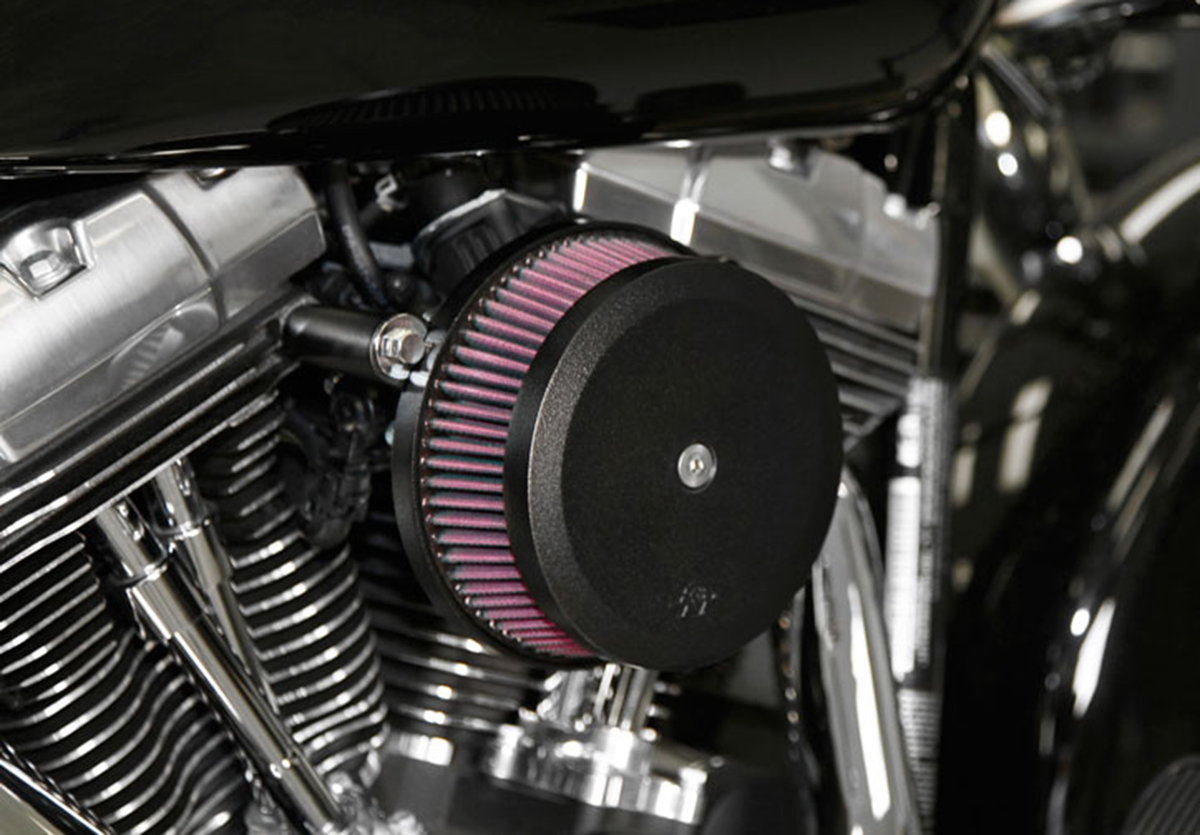 K & n Street Metal Air Intake Kit - Hammer - Black - Twin Cam Harley Davidson