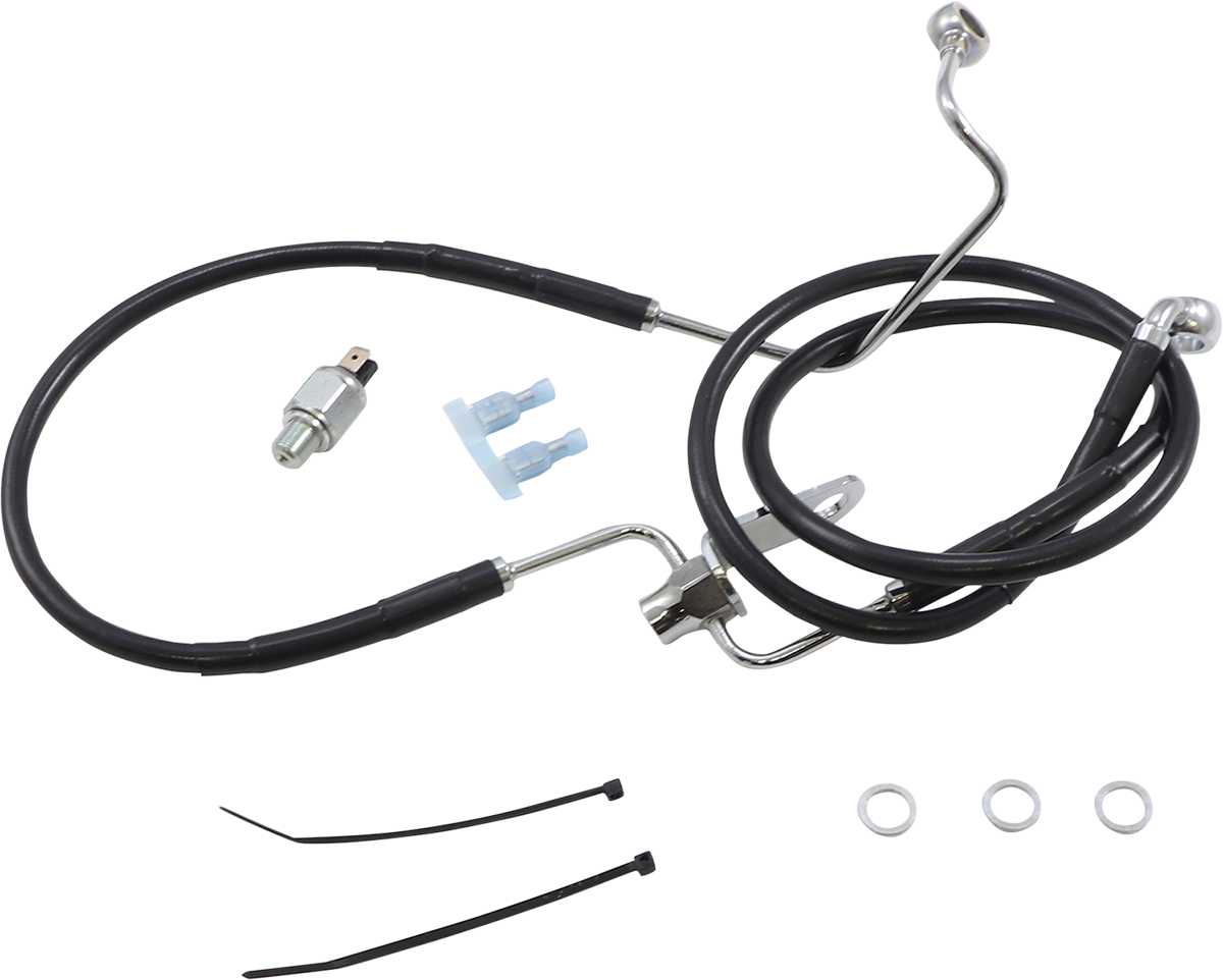 Drag specialties Brake Line - Rear - Black - +3" Non ABS 2016-2017 Harley Davidson FLSS Softail Slim S / 2012-2017 Harley Davidson FLS Softail Slim / 2011-2013 Harley Davidson FXS Blackline