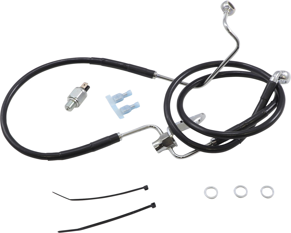 Drag Specialties Extended Length Black Vinyl Brake Line Kit