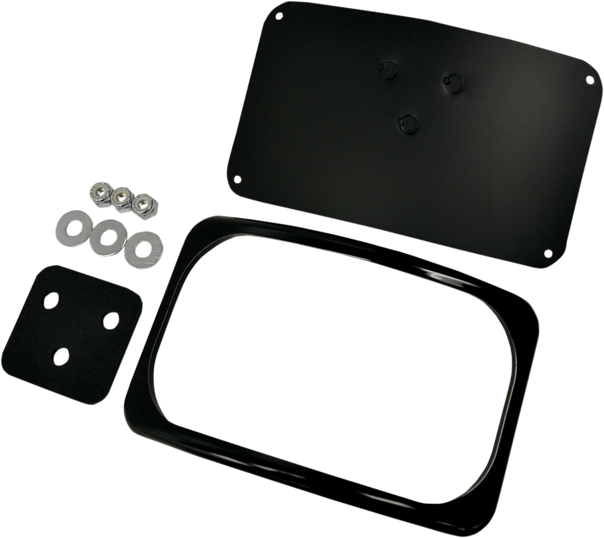 Drag specialties License Plate Mount - 3 Hole - Gloss Black