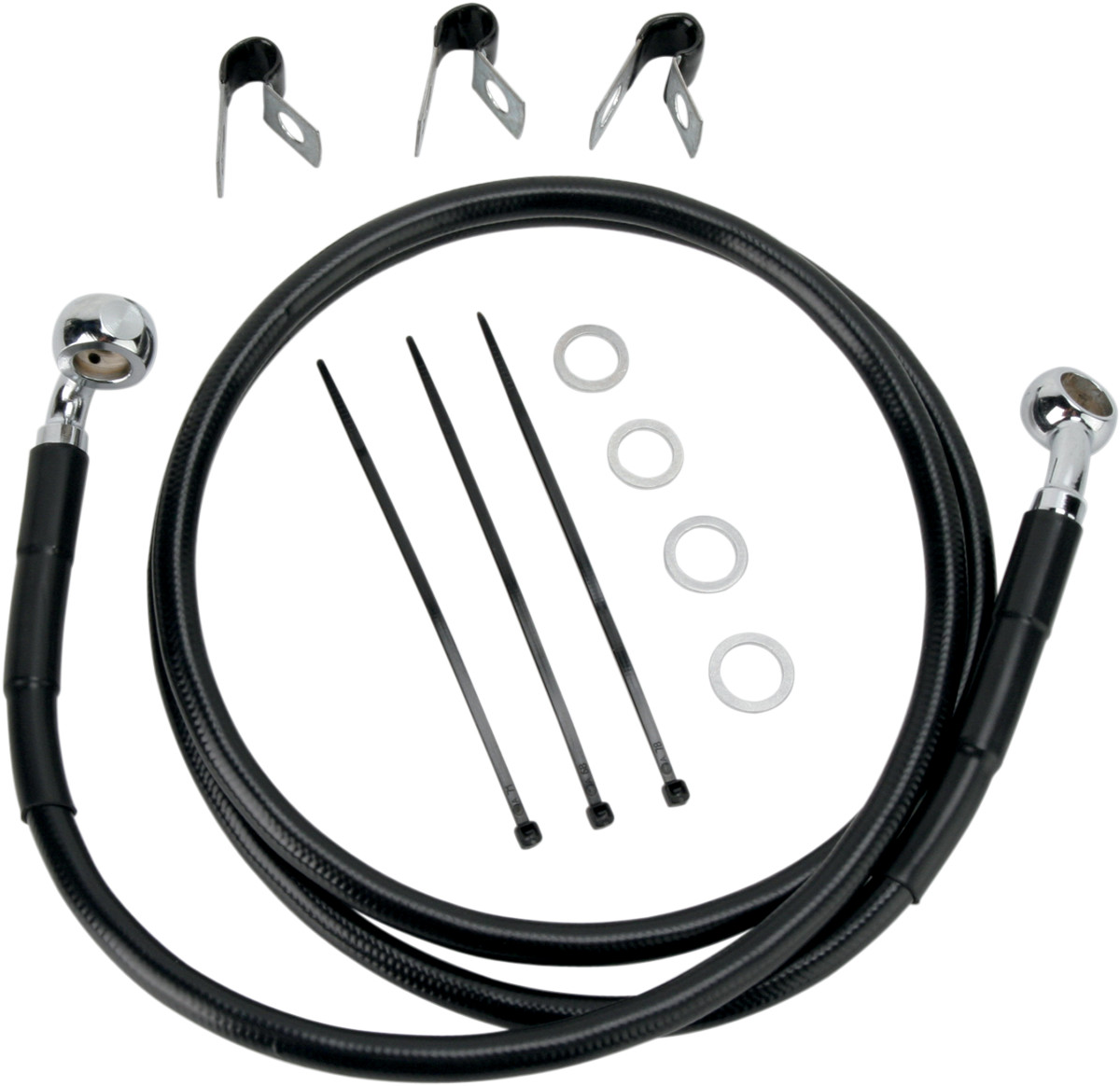 Drag Specialties Extended Length Black Vinyl Brake Line Kit