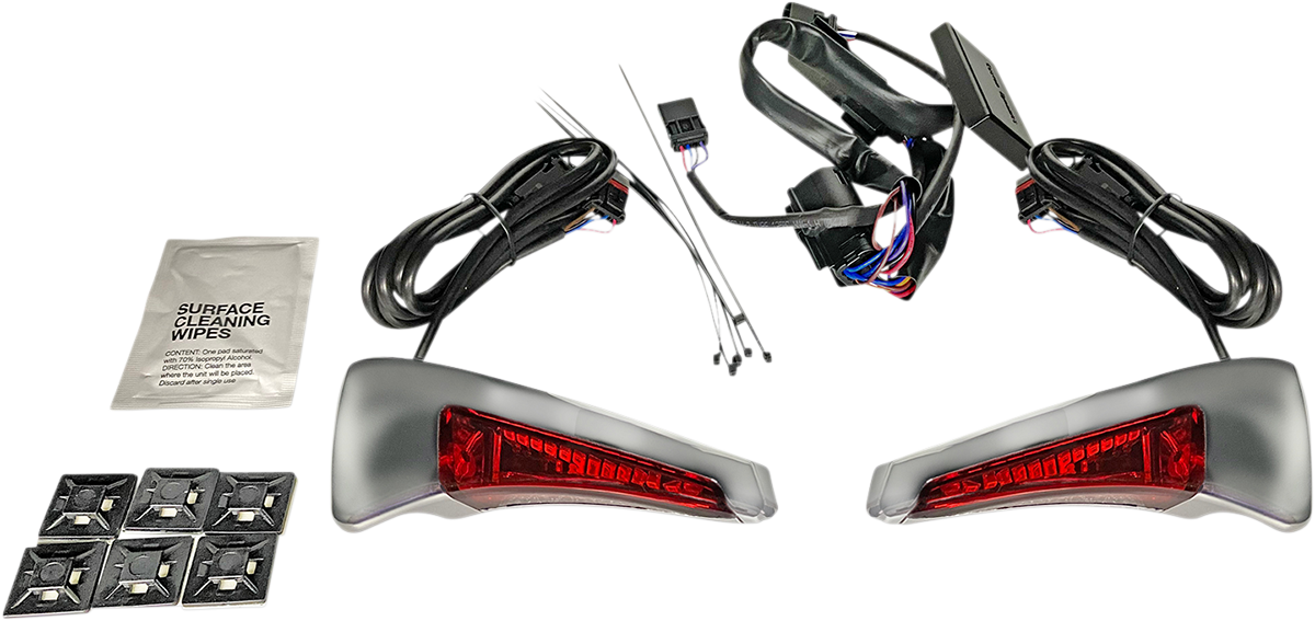 Custom Dynamics Backrest Chrome Red LED Lights 2014-2022 Harley Touring FLTRU