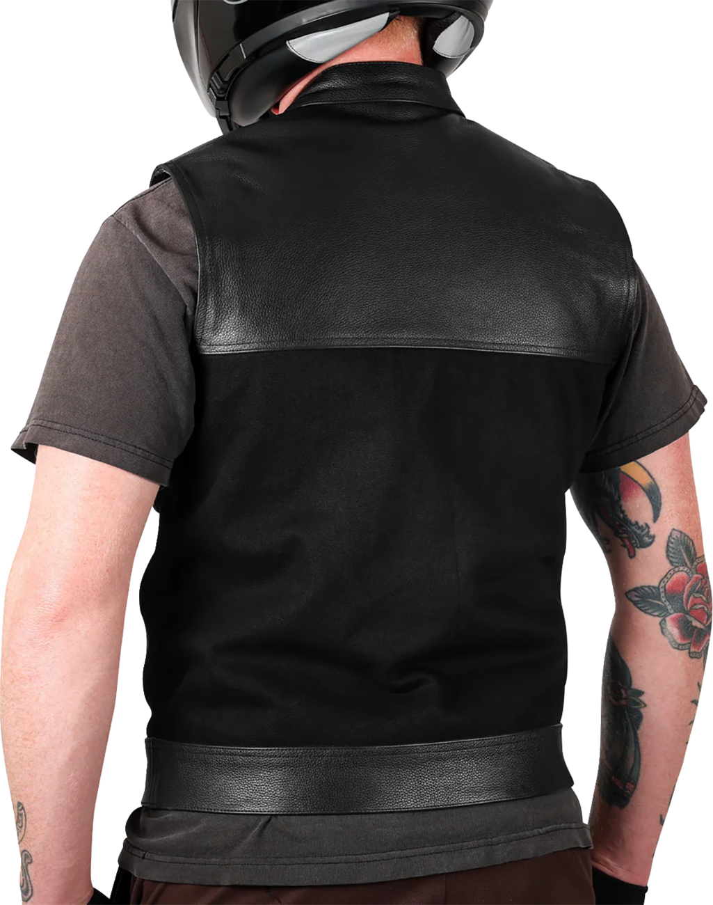 Thrashin supply co. Kanan Leather/Denim Riding Vest