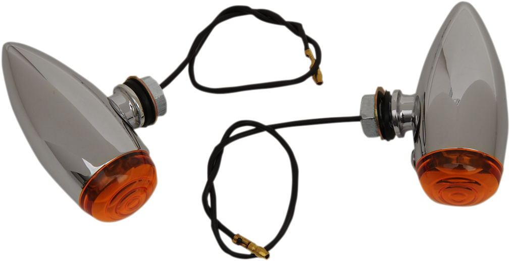 Drag specialties BulletvMarker Lights - LED - Amber Lens - Chrome