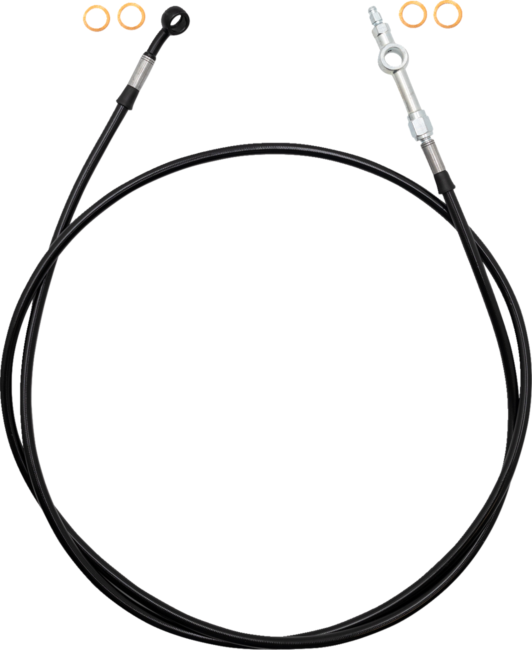 Fat baggers inc. EZ Install Brake Line - 65" - Black Braid Harley Davidson
