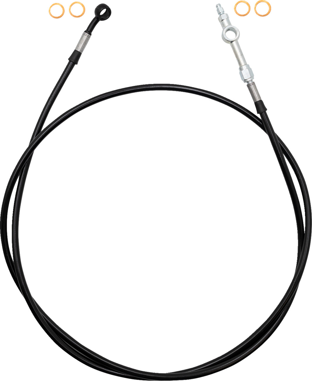 Fat baggers inc. EZ Install Brake Line - 65" - Black Braid Harley Davidson