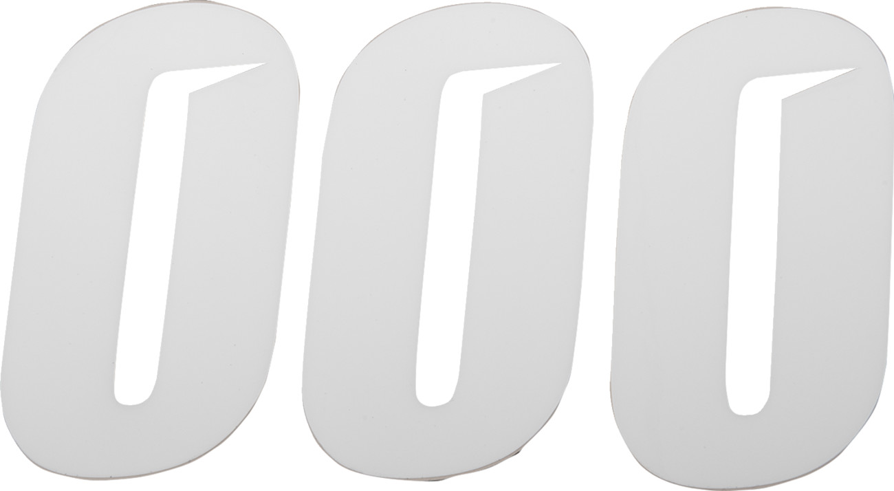 D'cor visuals Slash Number Plate - #0 - White - 4"