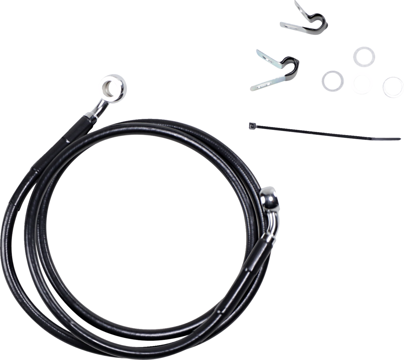 Drag specialties Brake Line - Front - Black - +8" - XL Harley Davidson