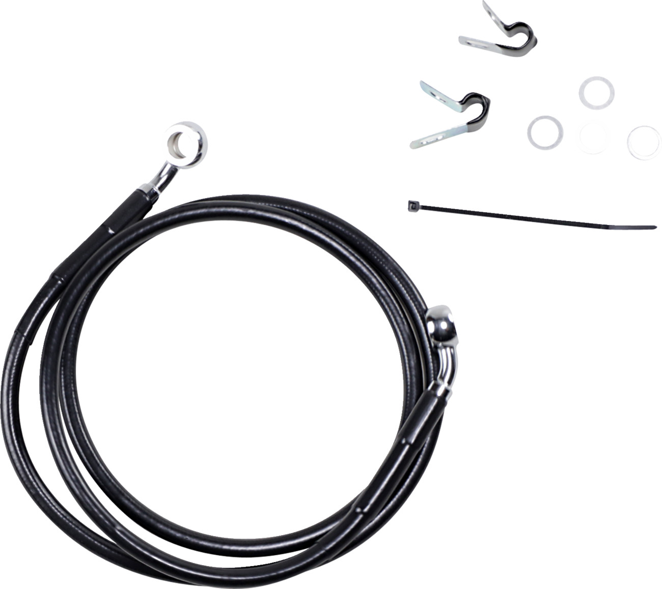 Drag Specialties Extended Length Black Vinyl Brake Line Kit