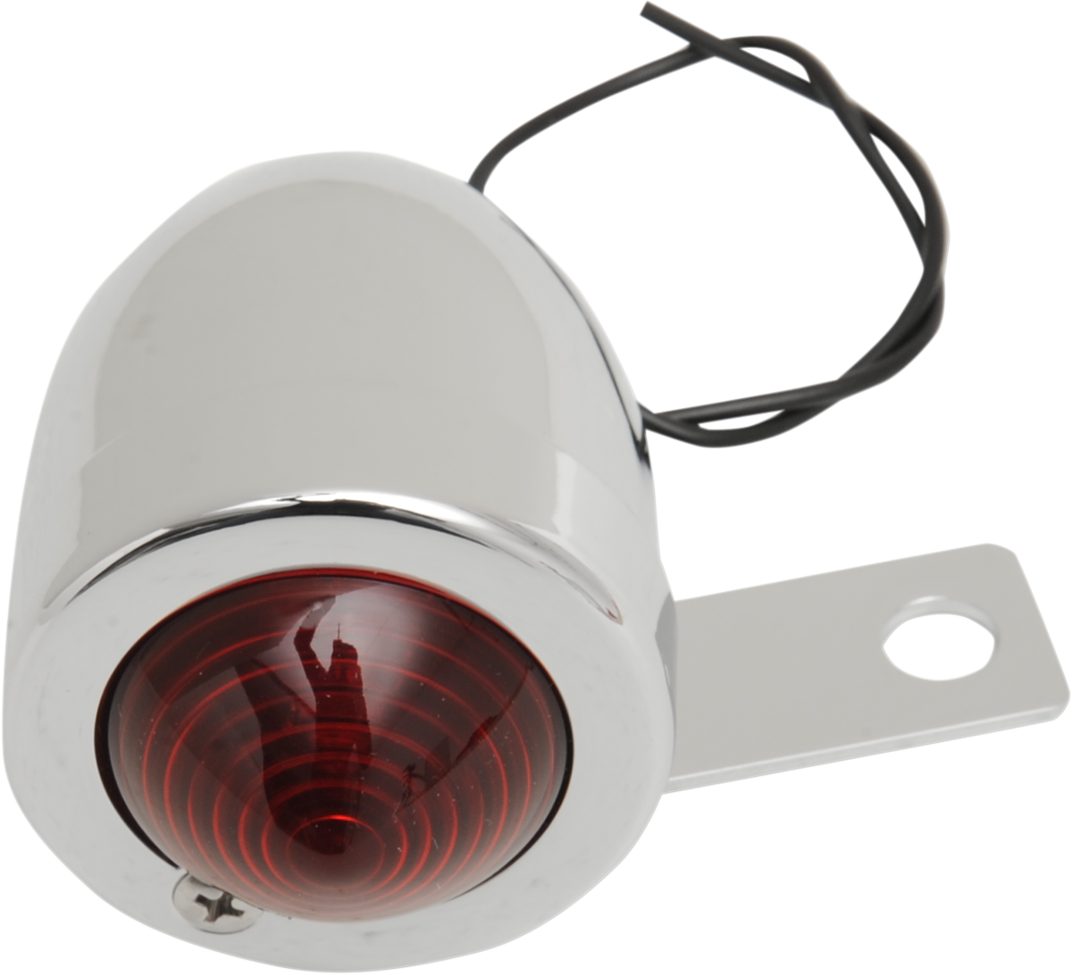 Drag specialties Bullet Light with Mount - Right - Red Lens - Chrome