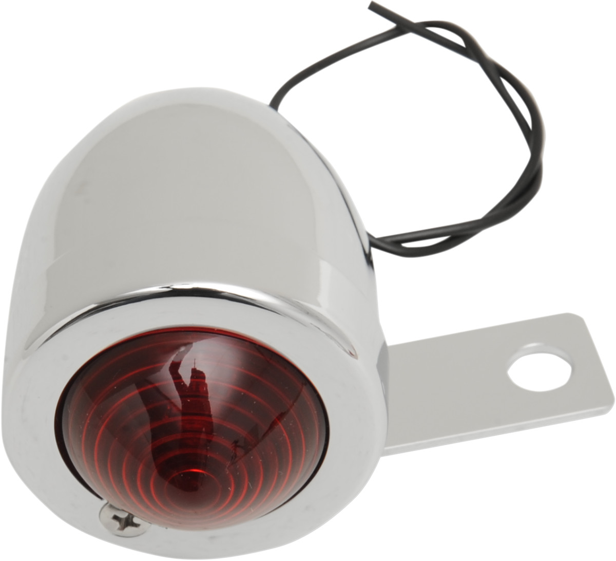 Drag specialties Bullet Light with Mount - Right - Red Lens - Chrome