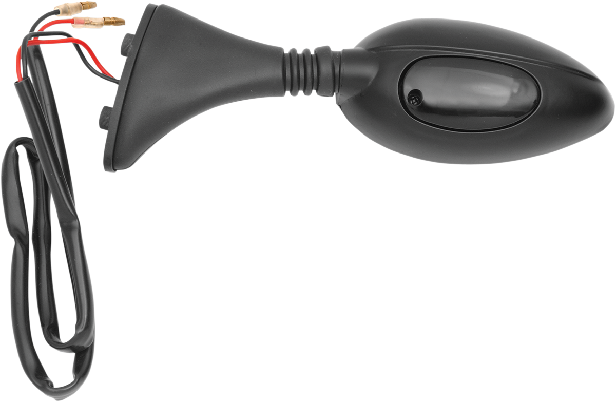 Parts unlimited Mirror with Marker Lights - Side View - Teardrop - Black - Left - Each