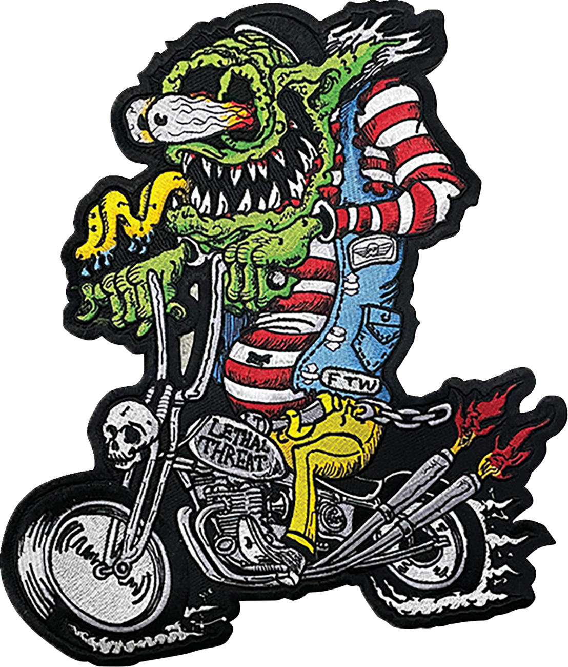LETHAL THREAT Monster Biker Embroidered Patch