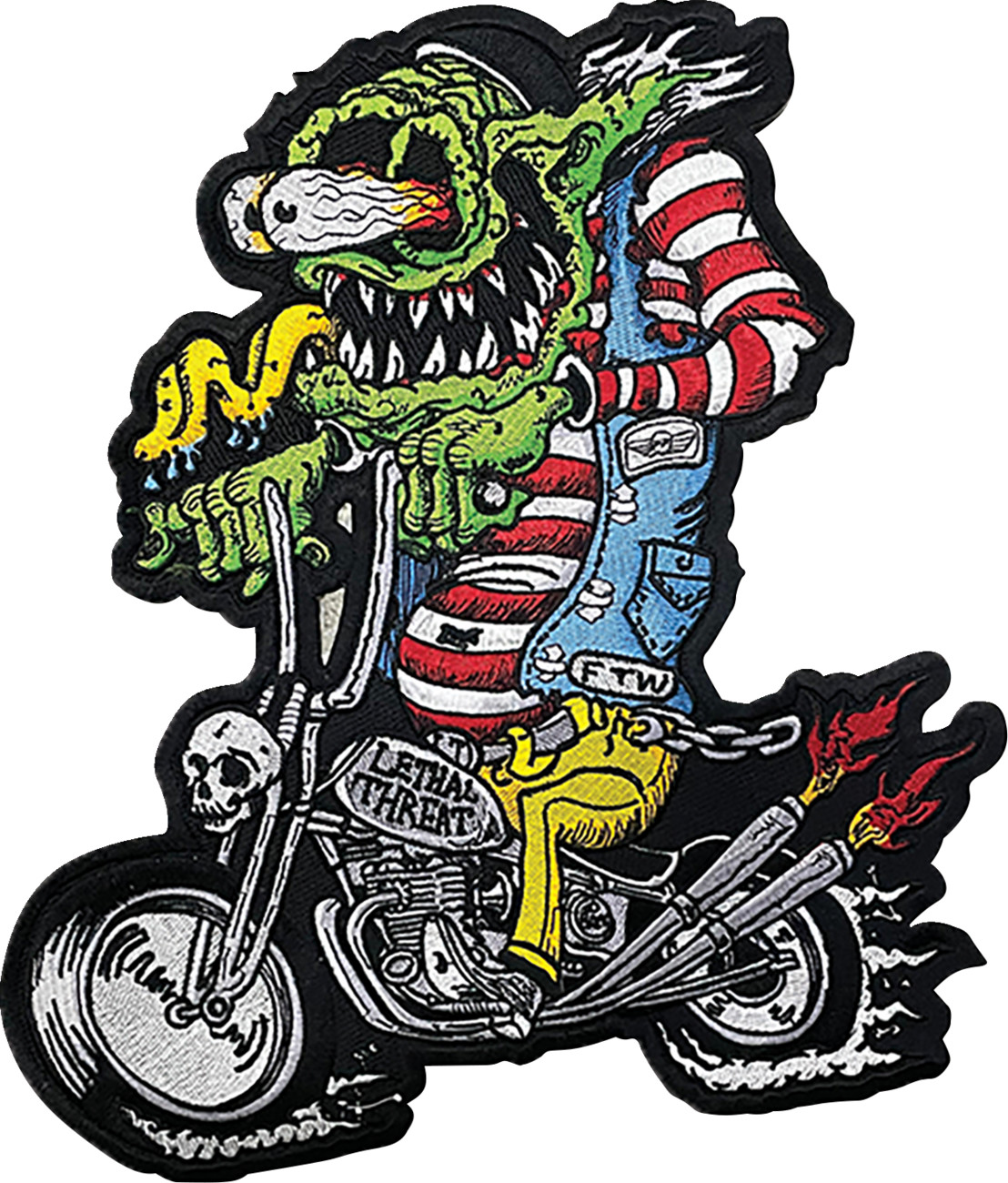 LETHAL THREAT Monster Biker Embroidered Patch