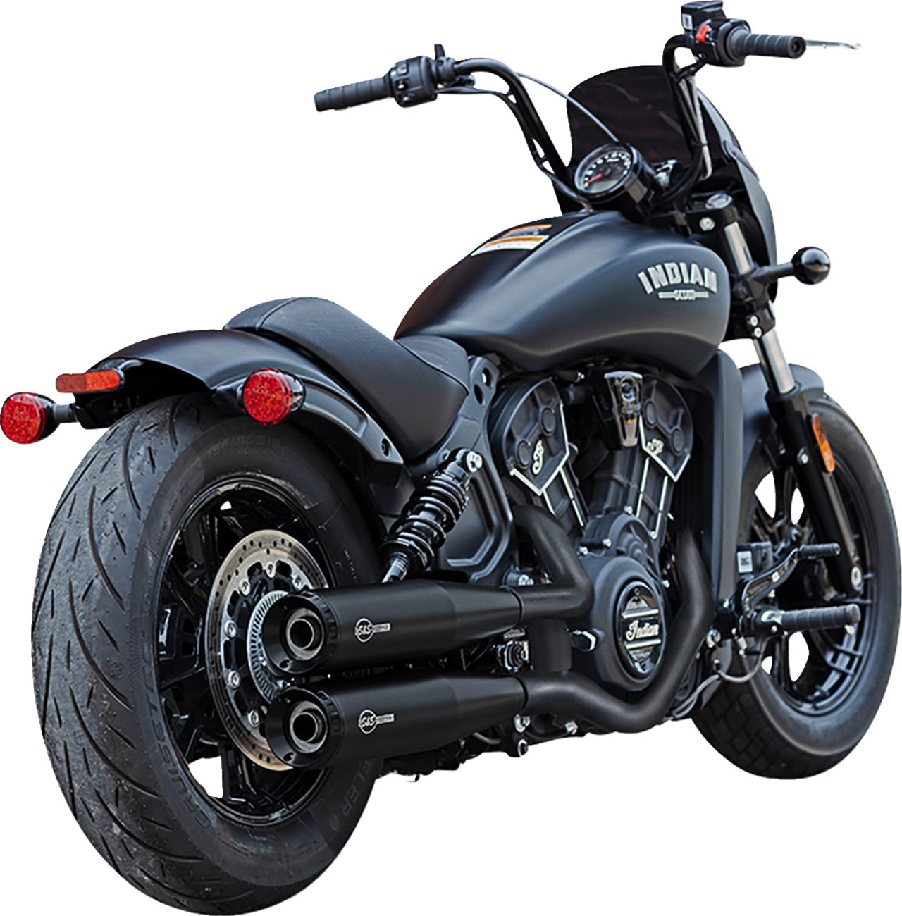 S&S Cycle Grand National Slip-On Mufflers For Indian Scout 2019-2024