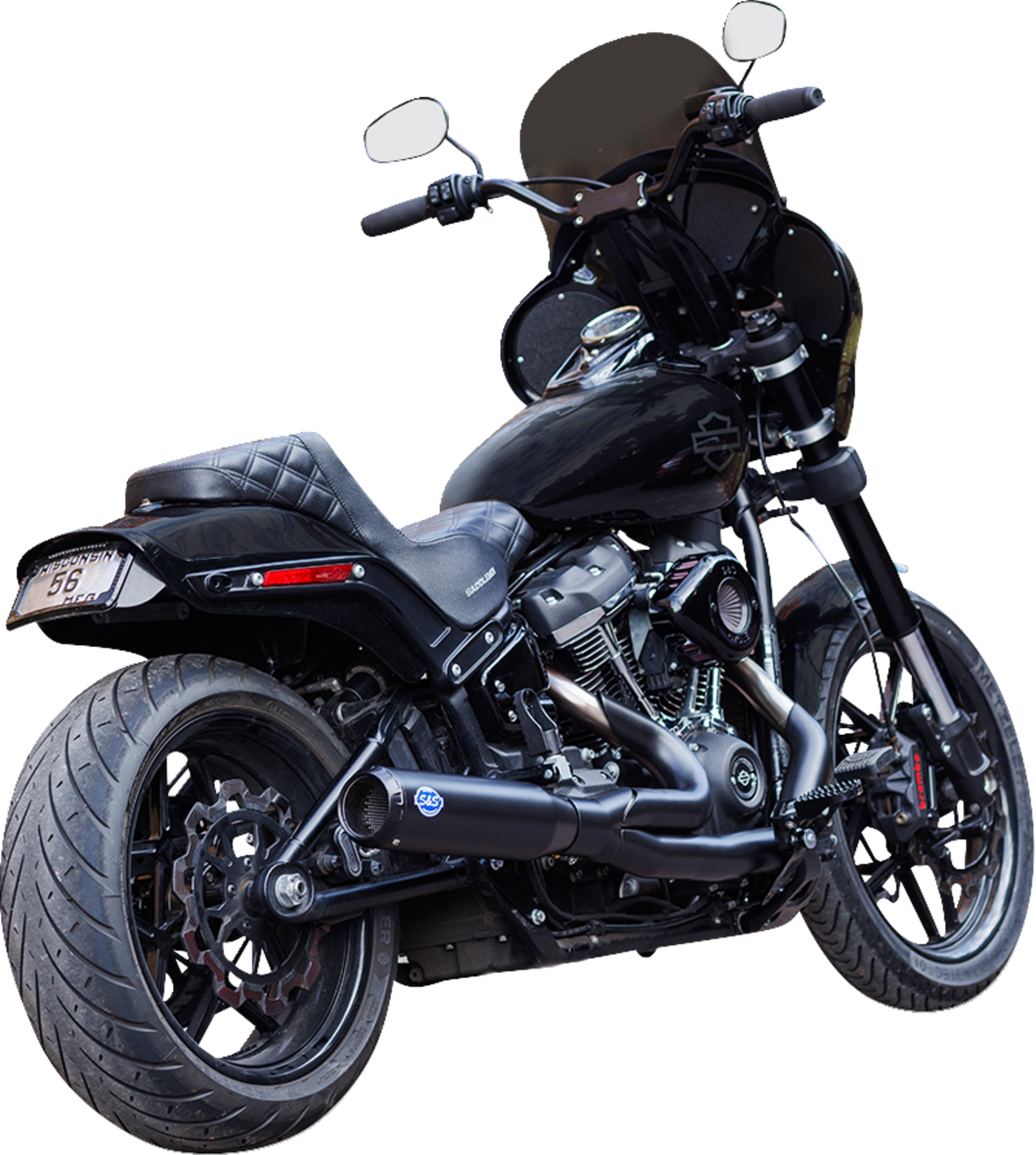 S&S Cycle 49-State Qualifier 2 Into 1 Stainless Exhaust For Harley Softail 2018-2024