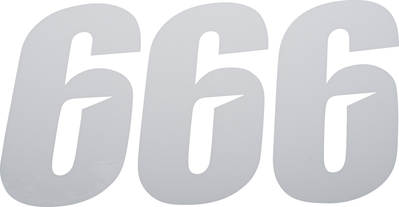 D'cor visuals Slash Number Plate - #6 - White - 6"