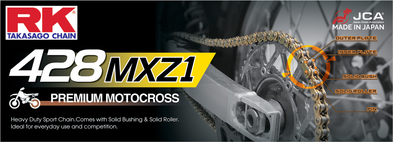 RK (428MXZ1-120) 428 MXZ1 Chain | 428 MXZ1 - Chain - 120 Links - Natural