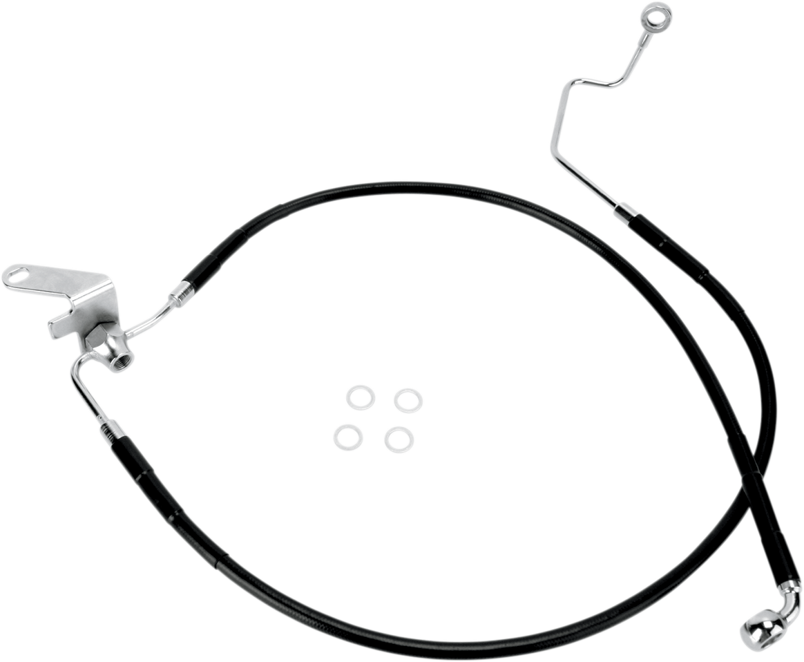 Drag specialties Brake Line - Rear - Black Harley Davidson