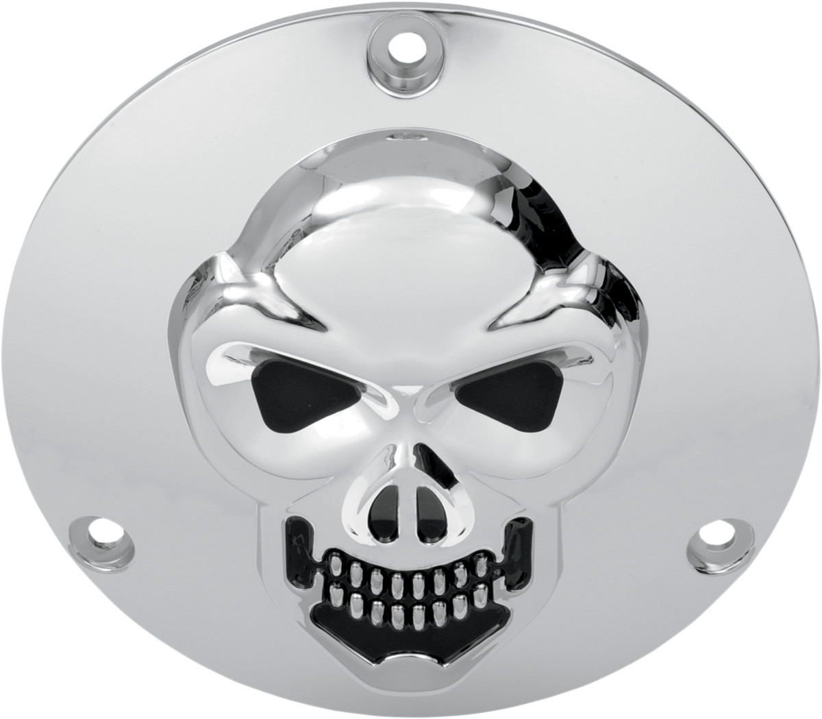 Drag Specialties Chrome 3-D Skull Derby Cover