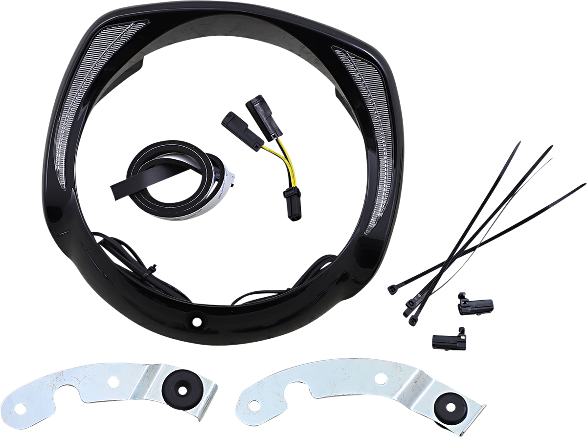Ciro LED Fang Headlight Bezel For Harley Touring 2014-2025