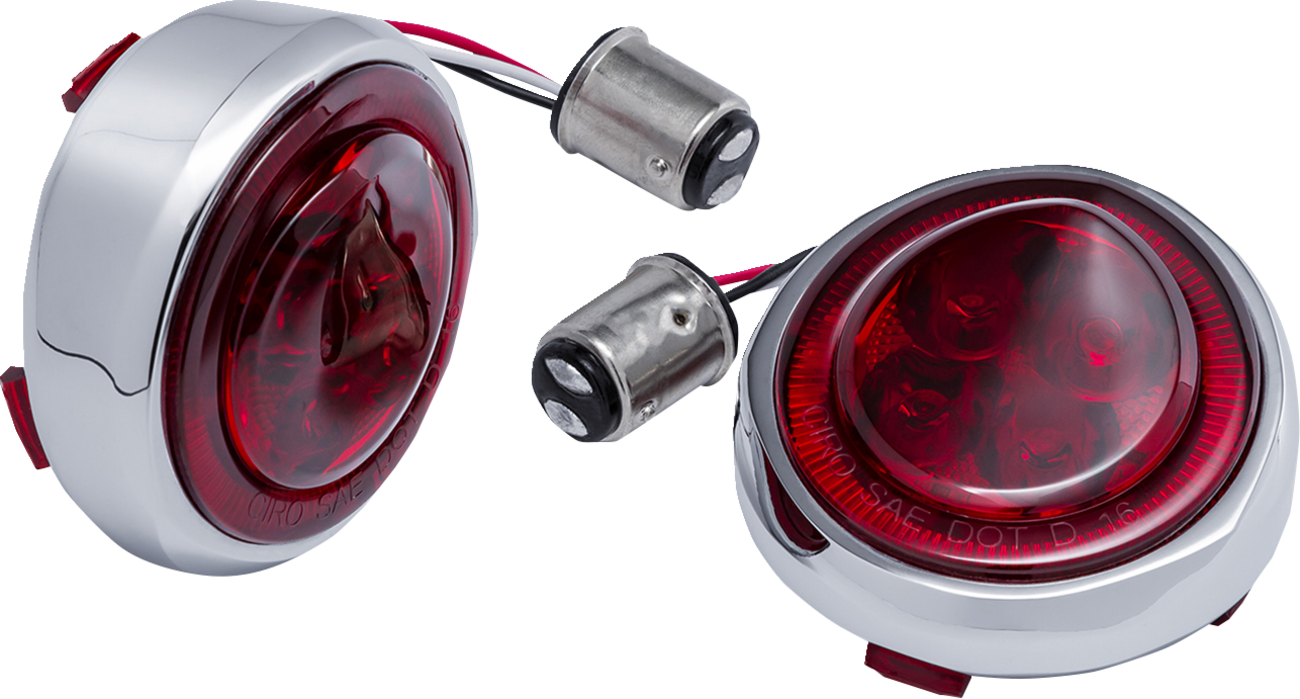 Ciro Fang Rear LED Bullet Turn Signal Inserts With Bezel For Harley 2000-2025
