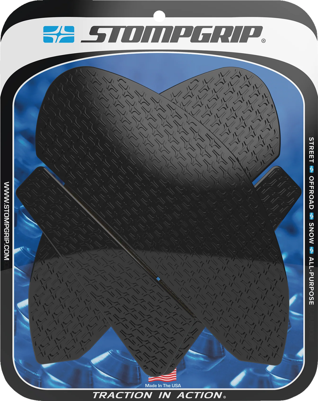Stompgrip Traction Pad Tank Grips - Icon - Black - YZF-R7 2022-2025 Yamaha YZF-R7