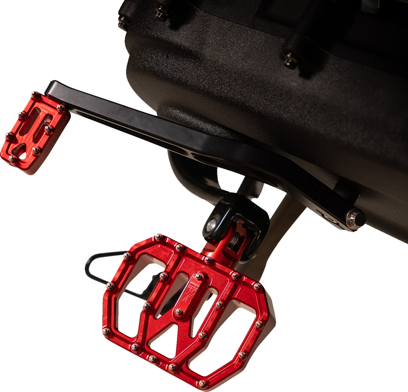Thrashin supply co. Mini Aggressor Floorboards - Red - Rear Harley Davidson