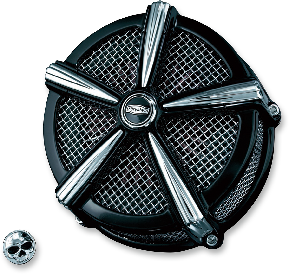 Kuryakyn 9549 Black Chrome Mach 2 Air Cleaner for 07-18 Harley ...