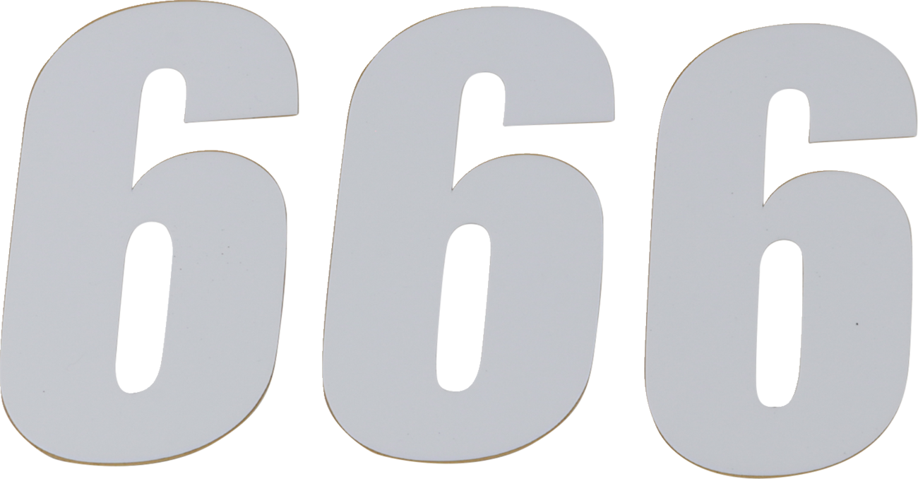 D'cor visuals SX Plate Number - #6 - White - 6"