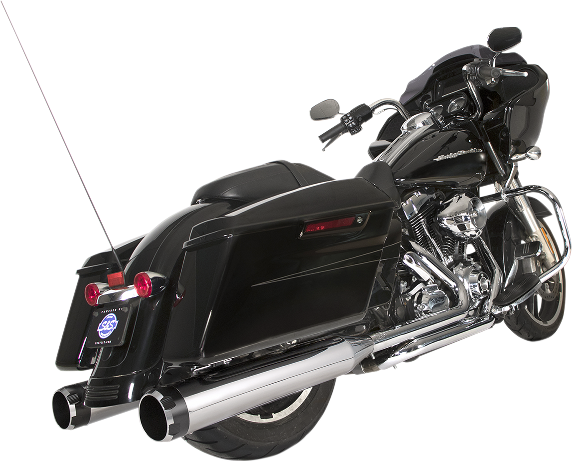 S&s cycle El Dorado Dual Exhaust System - Chrome - Black Thruster Harley Davidson