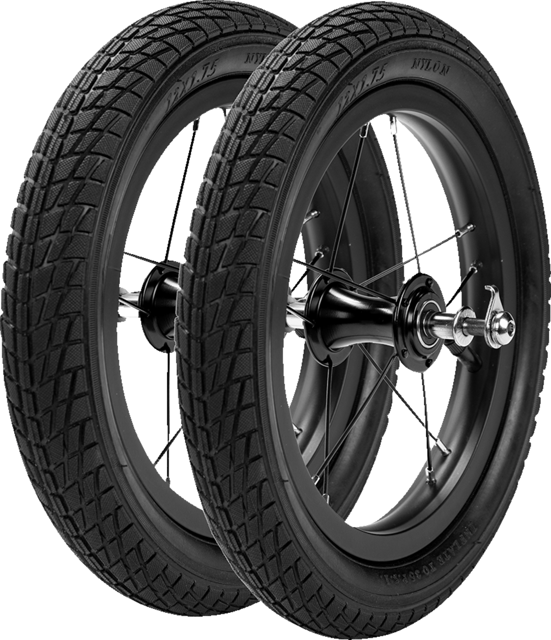 12" High-Traction Bicycle Wheels Set