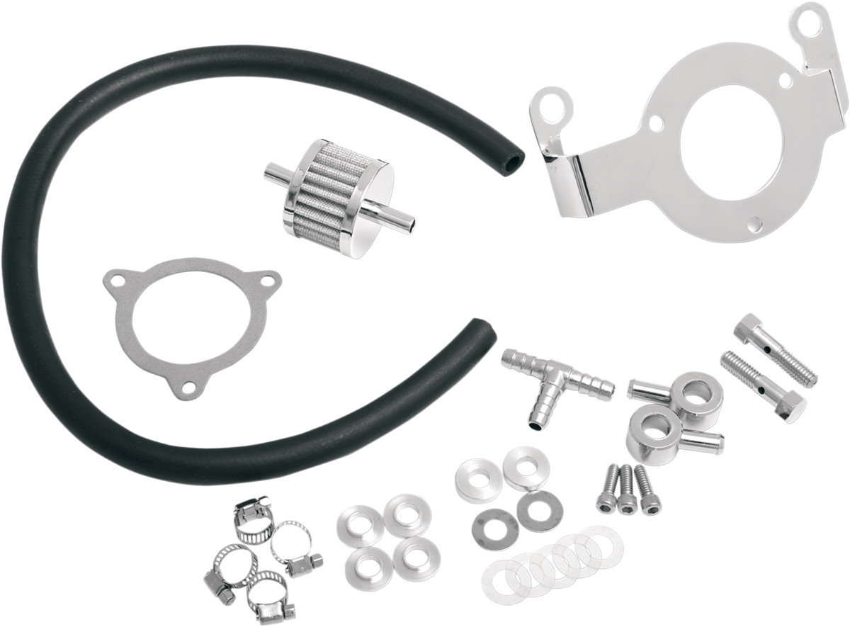 Drag Specialties Crankcase Breather with Support Bracket Kit