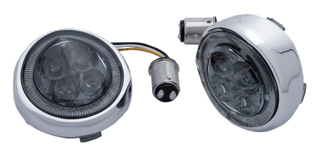 Ciro Fang LED Front Bullet Turn Signal Inserts For Harley 2000-2025