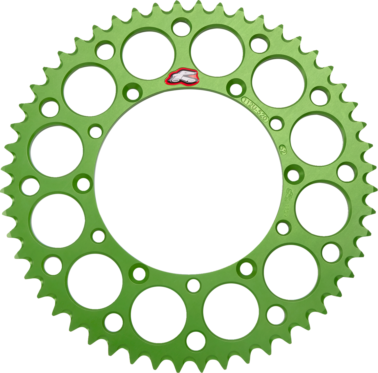 Renthal Rear Sprocket - Aluminum - 52 Tooth - Green - Kawasaki 52T