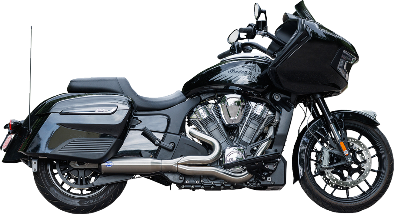 S&s cycle 2-into-1 Qualifier Exhaust System - 50-State - Brushed - Stainless Steel Indian