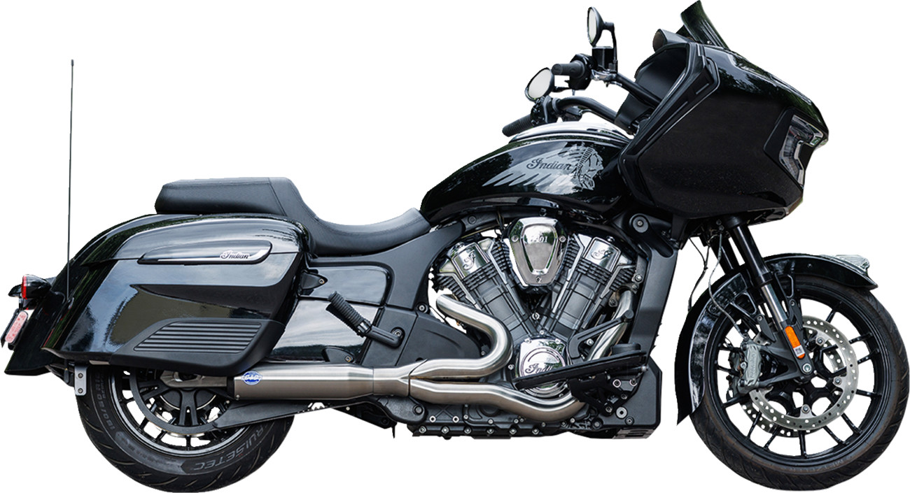 S&s cycle 2-into-1 Qualifier Exhaust System - 50-State - Brushed - Stainless Steel Indian