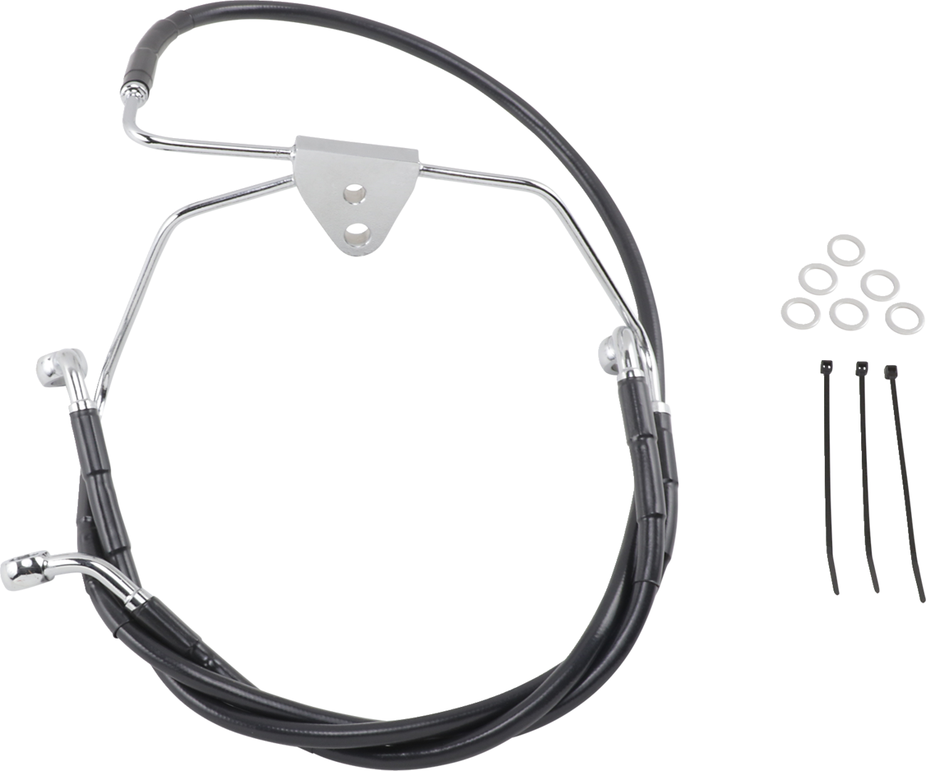 Drag specialties Brake Line - Front - Black - +2" - FLH '96-'07 Harley Davidson