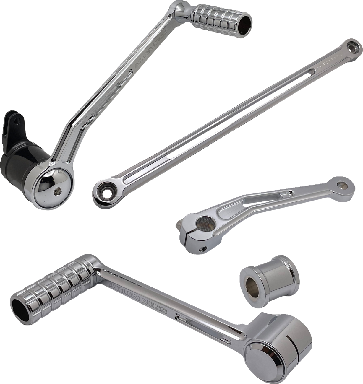 Arlen ness Deep Cut Foot Control Kit w/ Heel/Toe Shifter - Chrome Harley Davidson