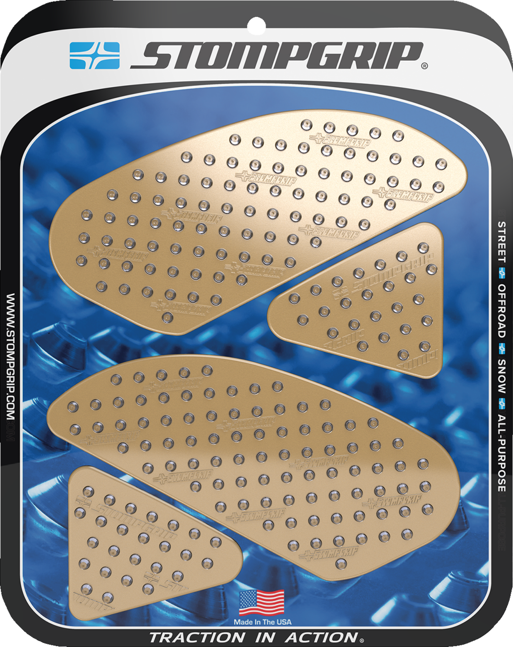 Stompgrip Traction Pad Tank Grips - Volcano - Clear - CBR300R 2015-2022 Honda CBR300R / 2015-2022 Honda CBR300R ABS