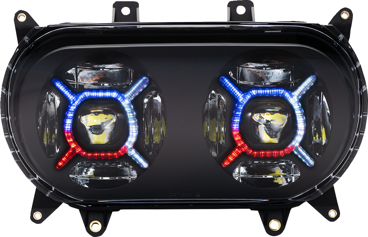 Custom Dynamics ProGLOW Double-X LED Headlights for Harley Road Glide 2015-2025