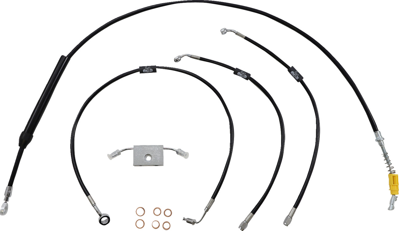 LA CHOPPERS Standard Black Vinyl Handlebar Cable/Brake Line Kit — Ape Hanger