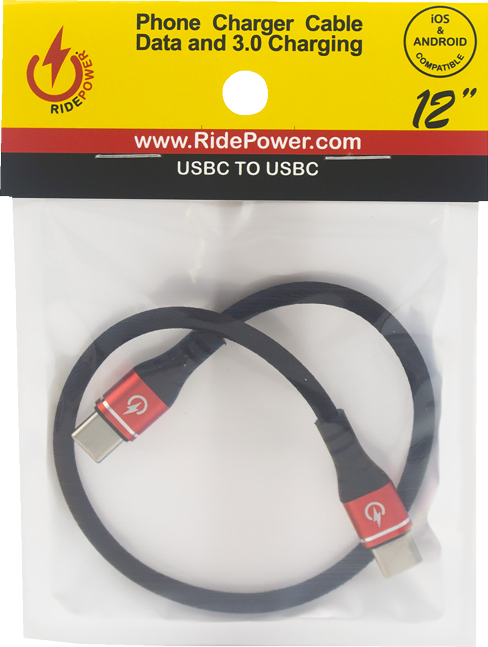 RidePower USB-C To USB-C Phone Charger Cable