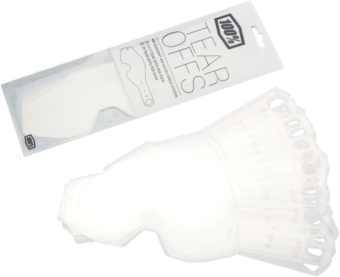 100% Standard Goggle Tear-Offs For Accuri / Racecraft / Strata Goggles