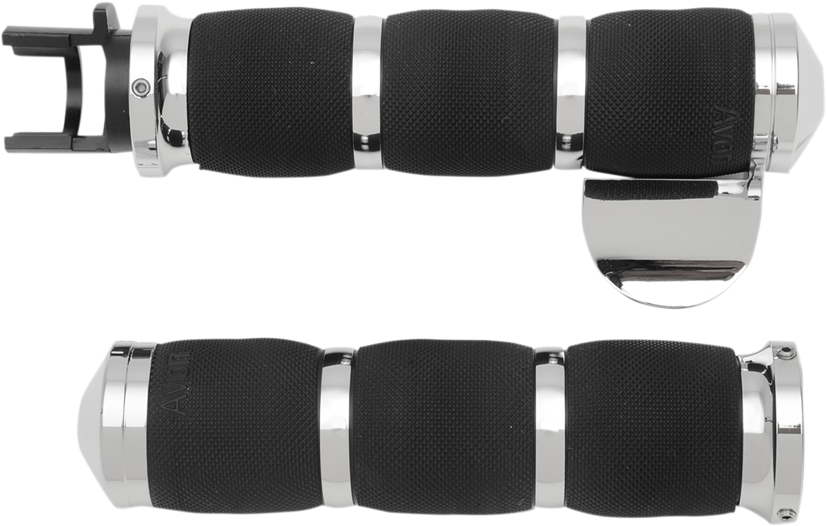 Avon grips 3-Ring Air Cushioned Grips - Indian - Throttle Boss - Chrome