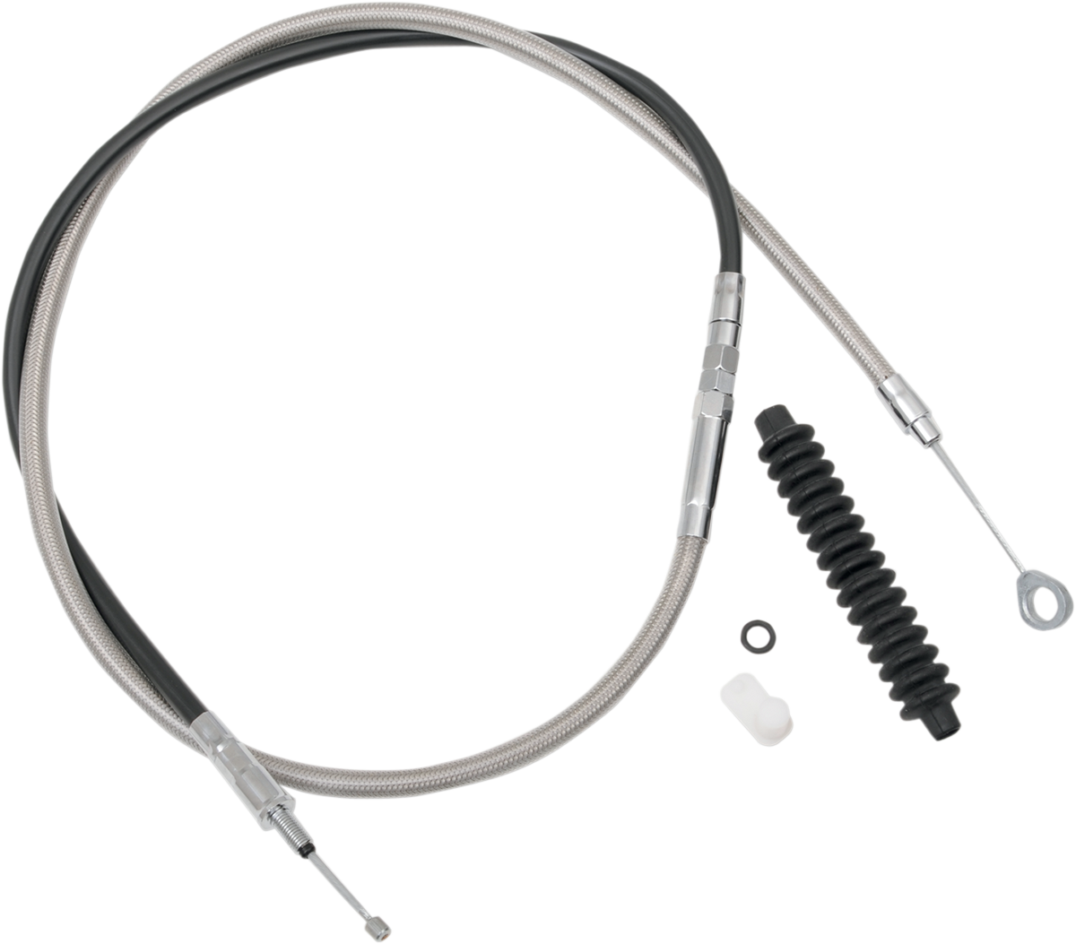 Drag specialties High-Efficiency Braided Stainless Steel Clutch Cable - 64-11/16" Harley Davidson